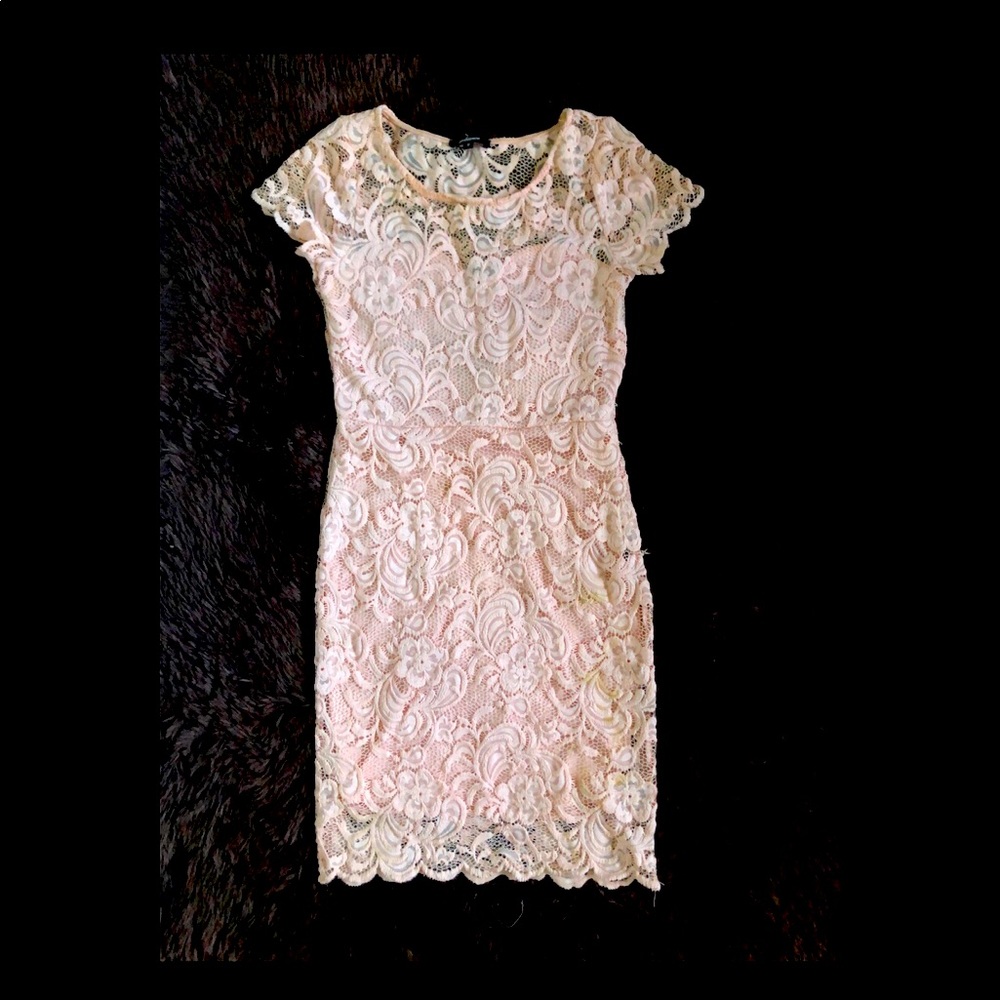 Pearl pink colored floral dress